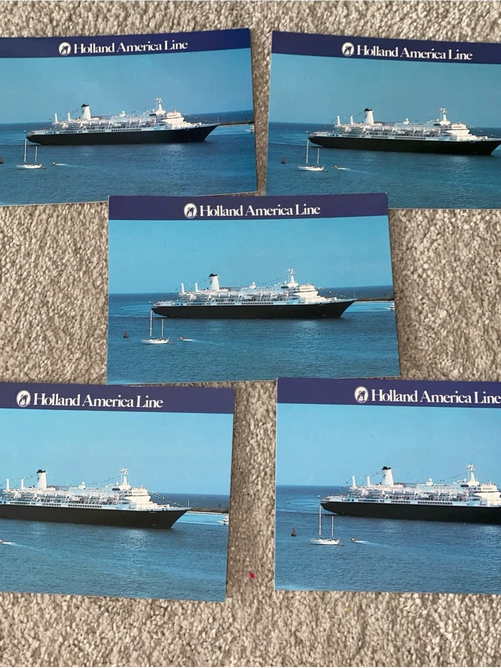 Holland America Line MS Nieuw Amsterdam Noordam Cruise Ship Postcard Lot 5‎ VTG